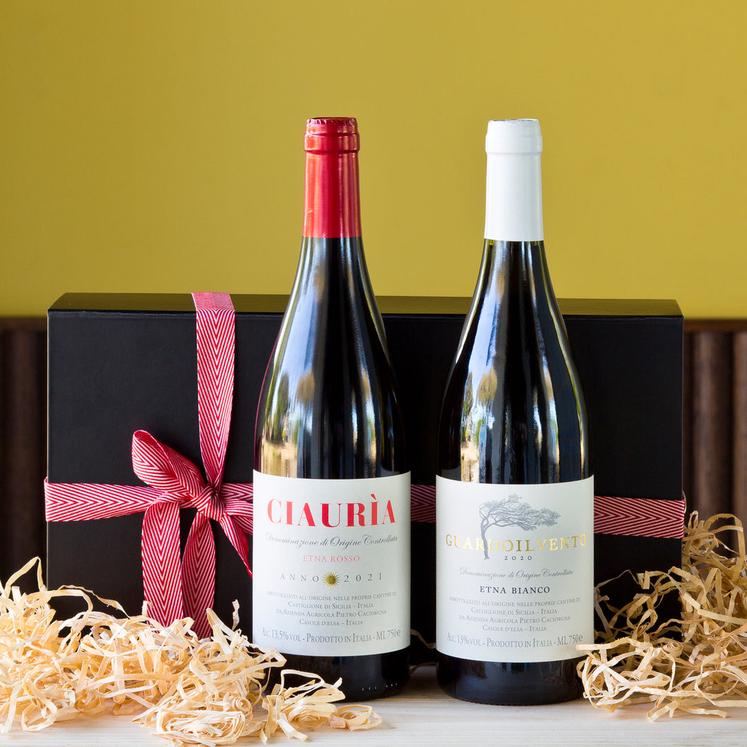Pietro Caciorgna Etna red and white wine gift box - hamper